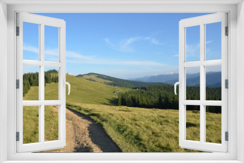 Fototapeta Naklejka Na Ścianę Okno 3D - The road to the mountain Kukul, Carpathians