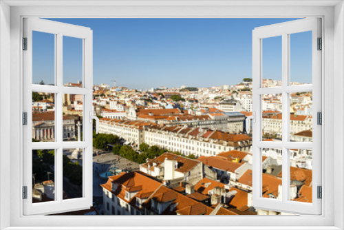 Fototapeta Naklejka Na Ścianę Okno 3D - Lissabon mit Rossio, Portugal, Lisbon with Rossio Square, Portugal