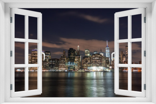 Fototapeta Naklejka Na Ścianę Okno 3D - Manhattan Skyline at Night