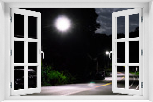 Fototapeta Naklejka Na Ścianę Okno 3D - Empty Highway at Night