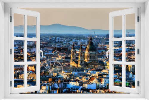 Fototapeta Naklejka Na Ścianę Okno 3D - View Over Budapest City At Sunset