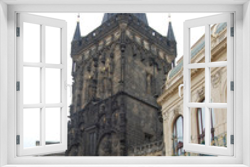 The Powder Tower - medieval gothic city gate in Prague, Czech Republic