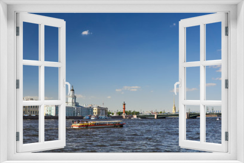 Fototapeta Naklejka Na Ścianę Okno 3D - A view of the river Neva in Saint-Petersburg, Vasilievsky island