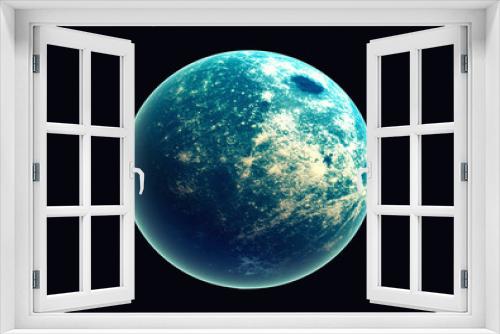 Fototapeta Naklejka Na Ścianę Okno 3D - Blue earth in space and galaxy. Globe with outer glow ozone and white cloud. Space planet and Atmosphere concept. Alien and Living nature theme. Elements of this image furnished by NASA