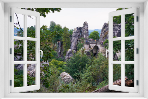 Fototapeta Naklejka Na Ścianę Okno 3D - Bastei Rocks in Swiss Saxony, around the ruins of Neurathen Castle. Germany.