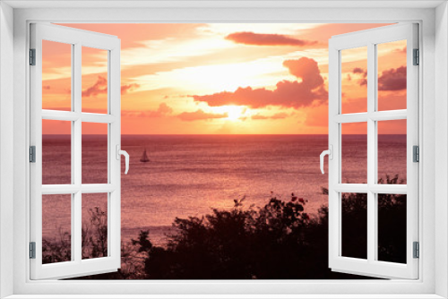 Fototapeta Naklejka Na Ścianę Okno 3D - Coucher de soleil en Guadeloupe