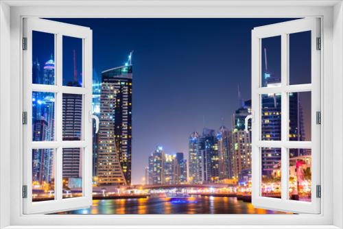 Fototapeta Naklejka Na Ścianę Okno 3D - Marina - Dubai - Night view