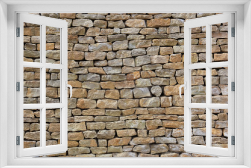 Fototapeta Naklejka Na Ścianę Okno 3D - Natursteinmauer aus Sandsteinen im Verbund