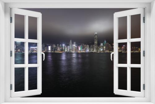 Fototapeta Naklejka Na Ścianę Okno 3D - Hong Kong skyline and cityscape at night	