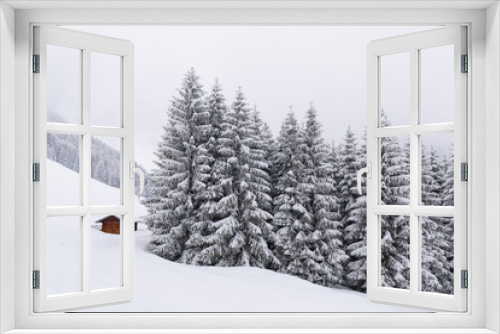 Fototapeta Naklejka Na Ścianę Okno 3D - winter landscape snow 