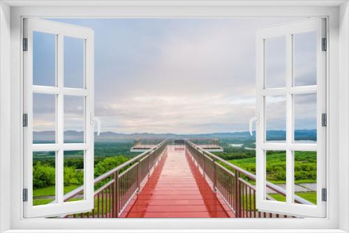 Fototapeta Naklejka Na Ścianę Okno 3D - Landscape nature Resting place Mae Moh Attractions lampang thailnd Red corridor,Red Walk of View