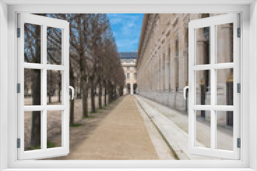 Fototapeta Naklejka Na Ścianę Okno 3D - Paris, the Palais Royal gardens, beautiful alley, springtime
