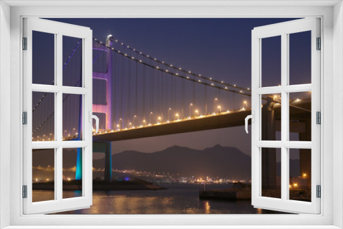 Fototapeta Naklejka Na Ścianę Okno 3D - Suspension Tsing ma bridge