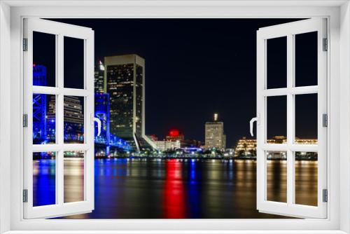 Fototapeta Naklejka Na Ścianę Okno 3D - Jacksonville Florida Skyline at Night
