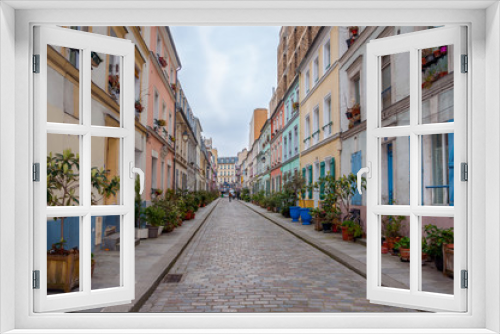 Fototapeta Naklejka Na Ścianę Okno 3D - Rue pittoresque et colorée de Paris