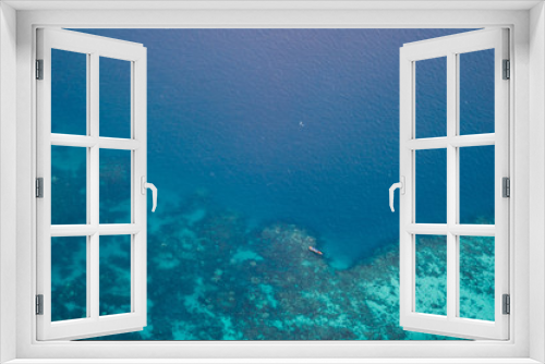 Fototapeta Naklejka Na Ścianę Okno 3D - blue ocean coral reefs zanzibar coast aerial