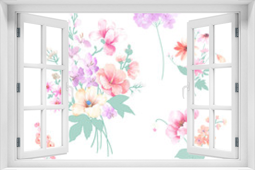 Fototapeta Naklejka Na Ścianę Okno 3D - Beautiful watercolor flowers