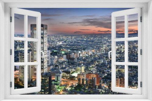 Fototapeta Naklejka Na Ścianę Okno 3D - 東京の夜
