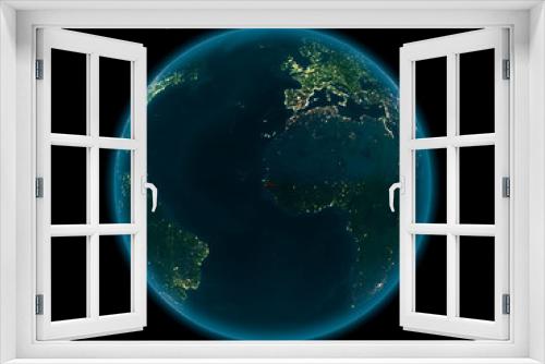 Fototapeta Naklejka Na Ścianę Okno 3D - Gambia on planet Earth in space at night