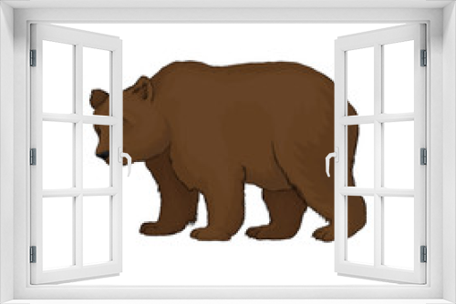 Fototapeta Naklejka Na Ścianę Okno 3D - Brown bear wild forest animal vector Illustration on a white background