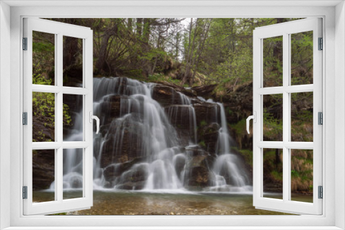 Fototapeta Naklejka Na Ścianę Okno 3D - Devero Waterfall