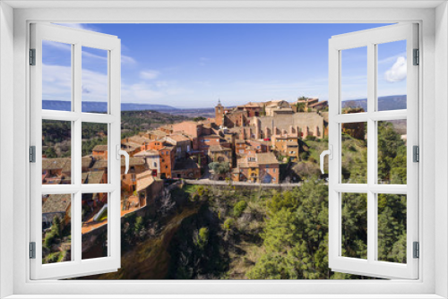 France, Vaucluse, Roussillon, Natural Regional Park of Luberon, labelled The Most Beautiful Villages of France, perched village with ochre facades,