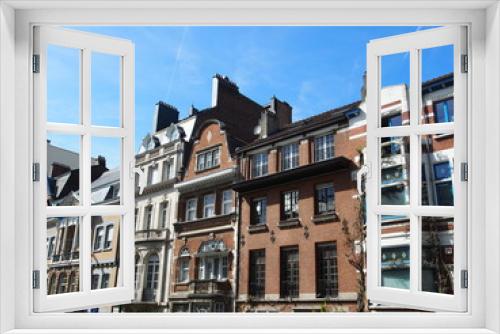 Fototapeta Naklejka Na Ścianę Okno 3D - Brüssel: Schöne Altbaufassaden, Wohnviertel