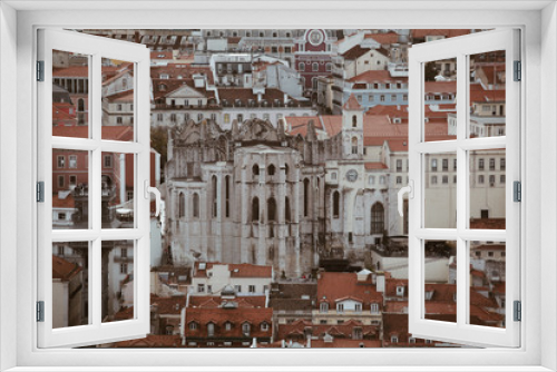 Fototapeta Naklejka Na Ścianę Okno 3D - Panoramic view of Lisbon from the observation deck of the castle - Cityscape of the capital of Portuga