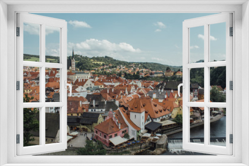 Fototapeta Naklejka Na Ścianę Okno 3D - Panorama na Český Krumlov
