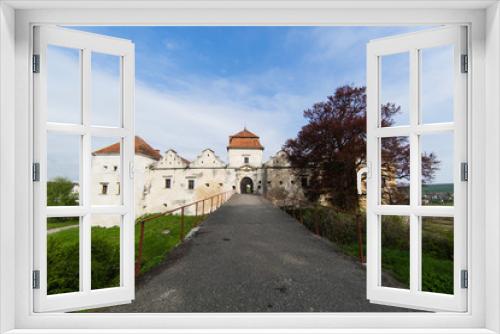 Fototapeta Naklejka Na Ścianę Okno 3D - Facade of the medieval castle Svirzh, Ukraine