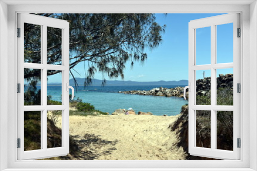 Fototapeta Naklejka Na Ścianę Okno 3D - Laggers Point at Trial Bay Gaol Beach on a sunny day in Christmas time (South West Rocks, NSW Australia)