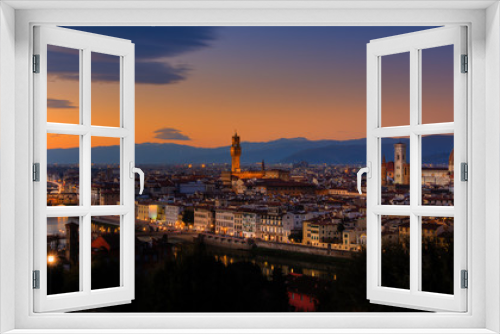 Fototapeta Naklejka Na Ścianę Okno 3D - Florence sunset skyline