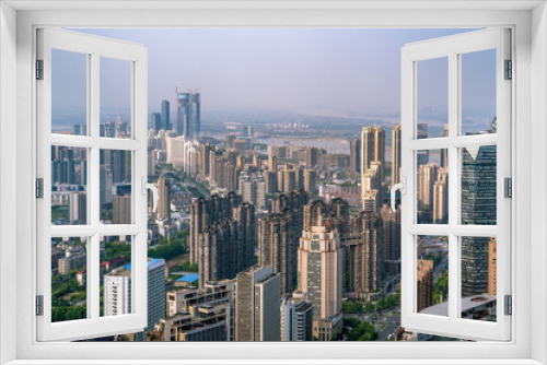 A bird's eye view of the urban architectural landscape in Nanchang, China