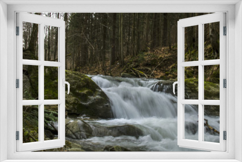 Fototapeta Naklejka Na Ścianę Okno 3D - wodospad Bieszczady 