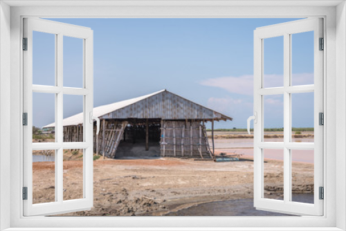 Fototapeta Naklejka Na Ścianę Okno 3D - Salt farm warehouse