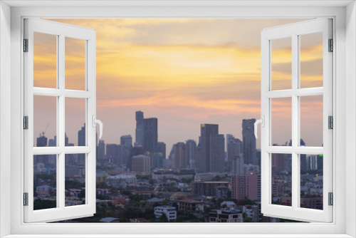 Fototapeta Naklejka Na Ścianę Okno 3D - Bangkok modern city skyline at dusk.