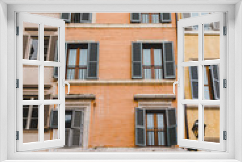 Fototapeta Naklejka Na Ścianę Okno 3D - bottom view of buildings at Navona square in Rome, Italy