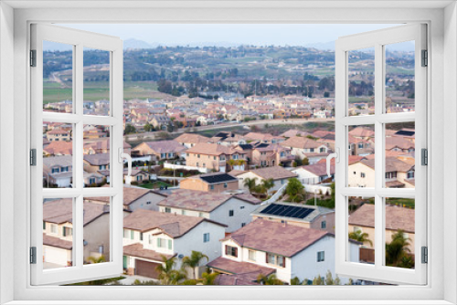 Fototapeta Naklejka Na Ścianę Okno 3D - Neighborhood Roof Tops View