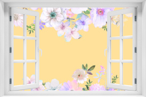 Fototapeta Naklejka Na Ścianę Okno 3D - Elegant vintage watercolor flowers