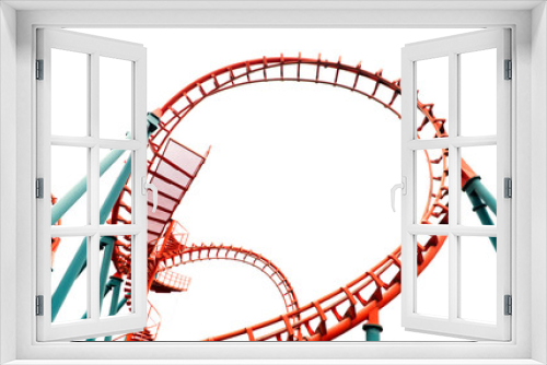 Fototapeta Naklejka Na Ścianę Okno 3D - Roller coaster isolated on white background