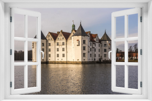 Famous german water castle Gluecksburg in northern Germany (in german language 