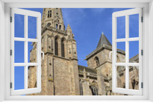 Tréguier.Extérieur de la cathédrale Saint-Tugdual, Côtes d'Armor. Bretagne