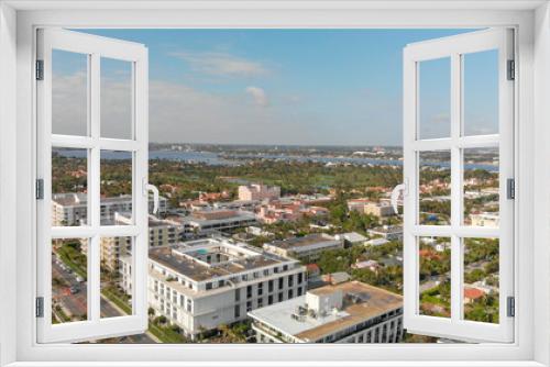 Fototapeta Naklejka Na Ścianę Okno 3D - Palm Beach buildings along the oceanfront, Florida aerial view