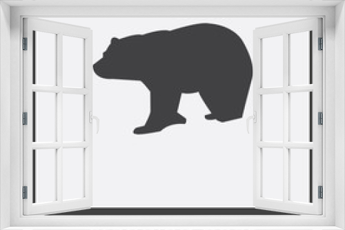 Fototapeta Naklejka Na Ścianę Okno 3D - standing bear icon isolated on white background