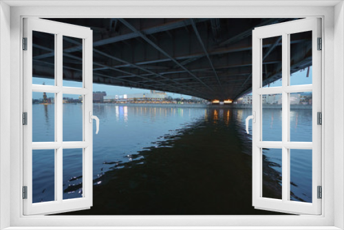 Fototapeta Naklejka Na Ścianę Okno 3D - Under bridge picture. View from the water