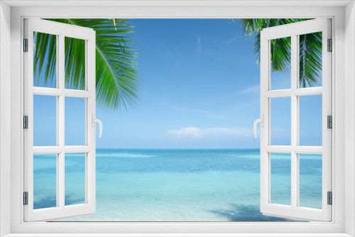 Fototapeta Naklejka Na Ścianę Okno 3D - View of nice tropical beach with some palms