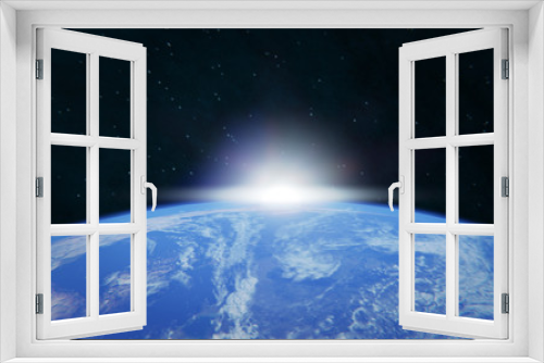 Fototapeta Naklejka Na Ścianę Okno 3D - 地球　地平線　太陽