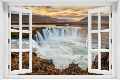 Fototapeta Naklejka Na Ścianę Okno 3D - Godafoss, Islande, berühmter Wasserfall in Island