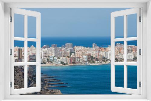 Fototapeta Naklejka Na Ścianę Okno 3D - Landscape view from the top of the Castle of Santa Barbara in the background the beaches of the beautiful city of Alicante, Spain