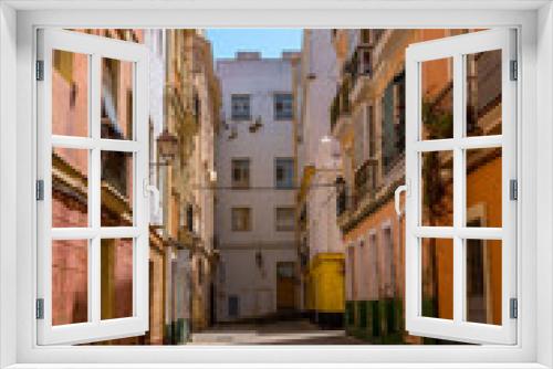 Fototapeta Naklejka Na Ścianę Okno 3D - Küste von Cádiz mit Kathedrale